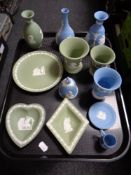 A tray of Wedgwood blue and white,