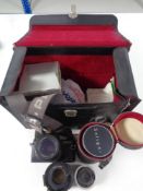A camera case containing Praktica BMS camera together with a Prinzflex M-1 camera,