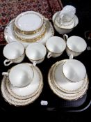 A tray of twenty one piece Royal Chelsea bone china tea service