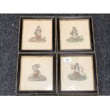 A set of four antiquarian hand coloured engravings, Cries of London,
