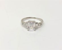 A sterling silver Art Deco style dress ring
