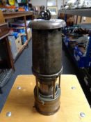 A vintage Wolf safety miner's lamp No.