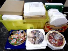 Two boxes containing a large quantity of assorted collector's plates, Disney,