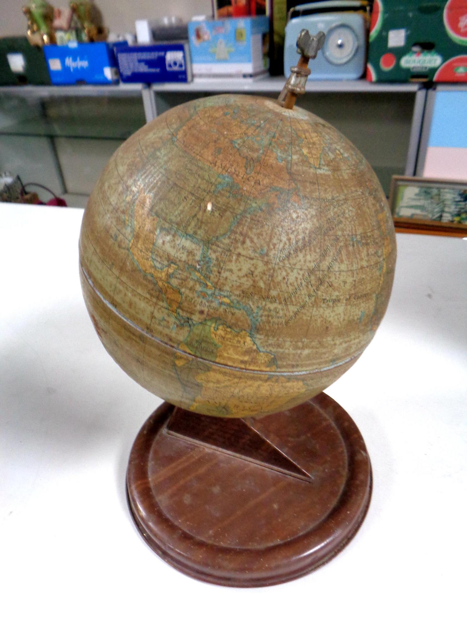 A mid 20th century Chad Valley tin plate globe