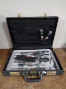 A cased Gruber knife set