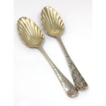 Two nice quality silver-gilt engraved spoons, one Victorian,