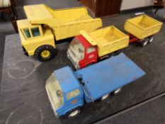 Three vintage tin plate Tonka toys