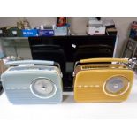 Two Bush retro style radios together with a Linsar 22'' LCD TV with remote