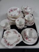 36 pieces of Royal Albert Lavender Rose tea and cabinet china