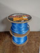 Two spools of Shark high grade copper audio/signal cable (blue)