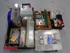 A large quantity of sewing threads and haberdashery items in cases