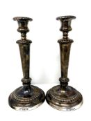 A large pair of George II silver candlesticks, John Roberts & Co.