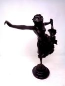 A bronze Art Deco style figure, dancing lady, after C L. J. R.