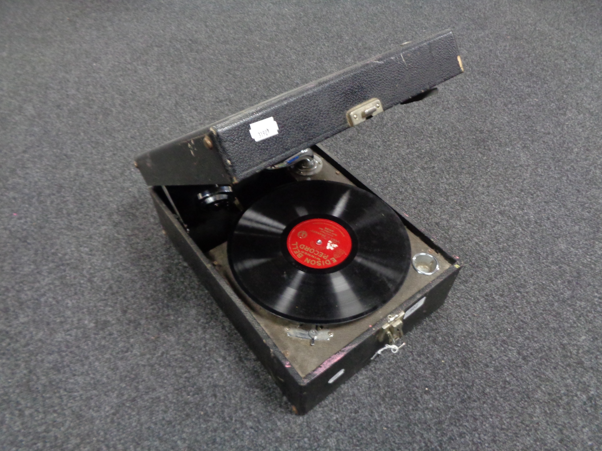 A Colombia Grafonola record player in box