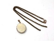 A 9ct gold opal pendant and chain