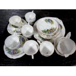 A 21 piece Queen Anne bone china tea service