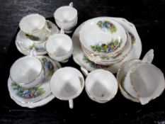 A 21 piece Queen Anne bone china tea service