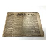 An original copy of The Times newspaper dated November 7th 1805,