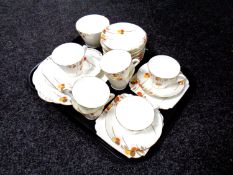 A tray containing 30 pieces of Taylor and Kent bone china tea service
