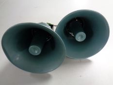 A pair of realistic Power Horn speakers