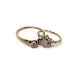 A 9ct gold CZ cluster ring together with a similar solitaire ring (2) CONDITION REPORT: