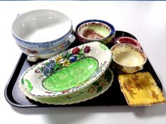 A tray containing 8 assorted pieces of Maling china together with two further Cetem ware tureens