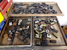 Seven printer's trays,