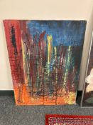 Continental school : Abstract oil on canvas,