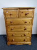 A pine Erinwood six drawer chest