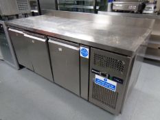 A Blizzard Chill stainless steel refrigerated food prep counter,
