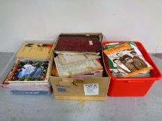Three boxes containing a large quantity of sheet music and music books