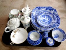 A tray containing 20 pieces of Spode Italian tea and dinner china together with further china to