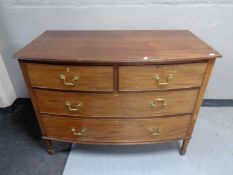 A 19th century mahogany bow fronted four drawer chest