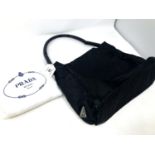 Prada : Lady's black nylon hand bag, with makers plaque to side,