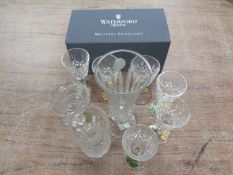 A tray containing 9 pieces of Waterford crystal