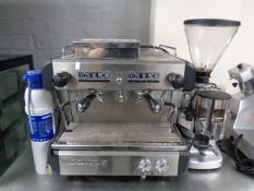 A Conti commercial coffee maker with Espresso Italiano coffee grinder