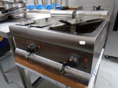 A Lincat stainless steel commercial double fryer
