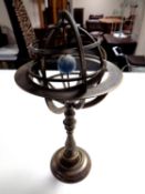 A brass armillary sphere