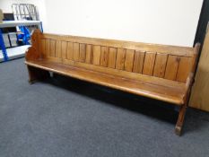 A late Victorian pitch pine pew