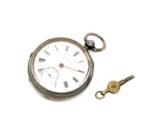 A silver open faced pocket watch signed J G Graves, Sheffield,