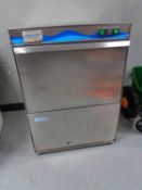 An Explorer 32-50 stainless steel commercial dishwasher