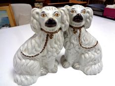 A pair of Staffordshire spaniels