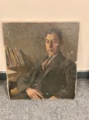 Continental school : Portrait of a gentleman wearing a tie, oil on canvas, 47 x 54 cm,