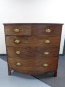 A 19th century inlaid mahogany bow-fronted five drawer chest
