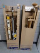 Two boxes containing a large quantity of garden tools,