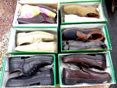 Six pairs of gent's Clarks shoes in original boxes