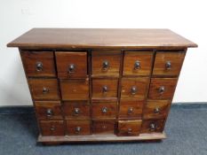 An eastern hardwood 20 drawer chest