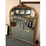 A Victorian style over mantel mirror, width 136 cm,