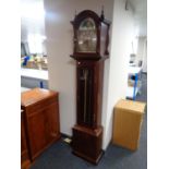 A contemporary Fenclocks grandfather clock with moon phase dial,