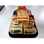 A tray containing approximately 25 die cast vehicles to include Days Gone, Models of yesteryear,
